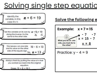 Solving one-step equations