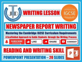 Newspaper Report Writing Cambridge IGCSE