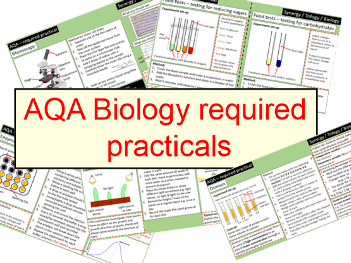 AQA Biology Required Practicals (ALL) By GuppyLii | Teaching Resources