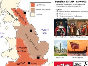 Anglo-Saxons & Vikings (Danelaw) Map