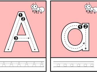 Phonics A-Z flashcards and letter formation practice