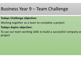 Simple Team Building Lesson - Ideal for new Business Students KS4