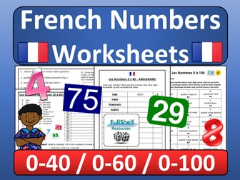 French Numbers (Les Nombres) Worksheets