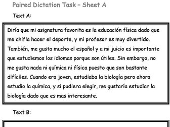 Spanish/ French paired dictation template