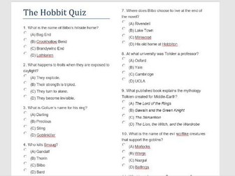 The Hobbit Quiz