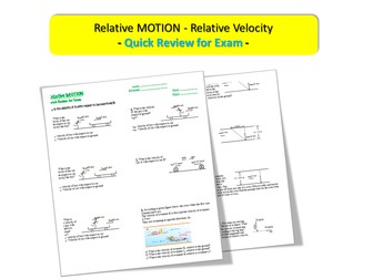 Motion - Relative MOTION – (Relative Velocity) – Quick Review for Exam