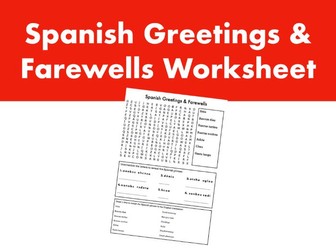 Spanish Greetings & Farewells Worksheet