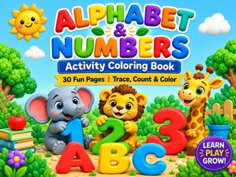 Alphabet & Numbers 3D Activity & Coloring Book for Toddlers (Ages 2-6)