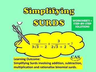 Simplifying Surds-Addition Subtraction Multiplication Rationalise Binomial Surds