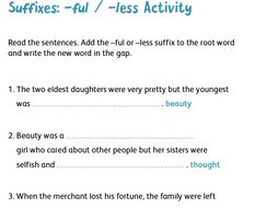 Suffixes: -ful and –less | Teaching Resources