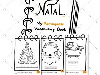 Portuguese Christmas Vocabulary | Trace the words & Colour the images