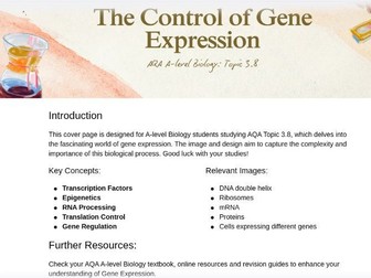 AQA A-level biology 3.8 The control of gene expression Whole Topic