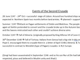 Full set of Second Crusade revision notes