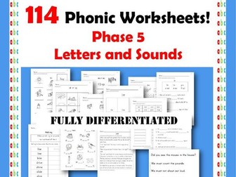 Phonic Worksheets for Phase 5 of Letters and Sounds