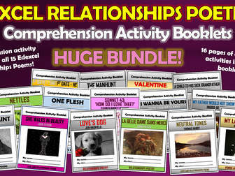 Edexcel Relationships Poetry Comprehension Booklets Bundle!
