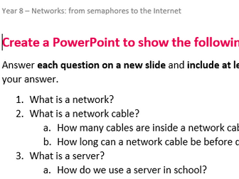 Computer Networks - Cover Lesson - Powerpoint research task