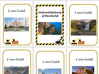 Construction Area landmark, natural  and human features cards