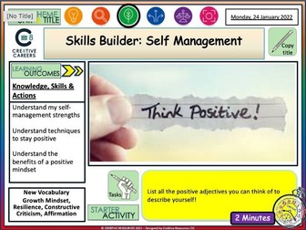 Self Management - Positivity + Aiming High