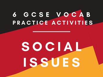 German GCSE Social Issues Vocab Practice Worksheet