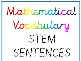 Maths Stem Sentences Display