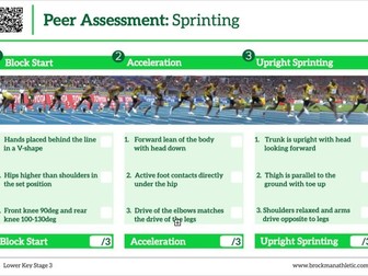 Sprinting Peer Assessment Card