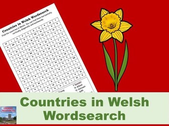 Countries in Welsh Wordsearch