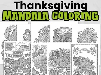 Thanksgiving Mandala Colouring Pages: 9 No-Prep Autumn Activities | KS1 & KS2