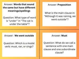 SPAG loop cards for KS2