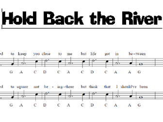 Hold Back the River - James Bay-  Keyboard Sheet Music - Folk