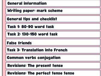 New GCSE French Writing booklet (2024 spec)