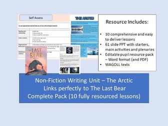 The Last Bear Non Chronological Report 10 Lesson Writing Unit