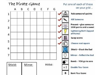The Pirate Game (End of Term Activity) Updated