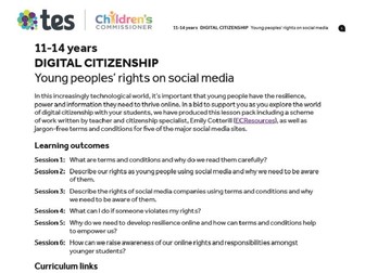Digital citizenship: Young peoples’ rights on social media - Teaching pack for 11-14 year olds