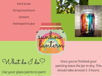 EAL Gardening Craft Activity - Rainbow Sun Lantern