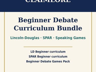 Beginner Debate Curriculum Bundle | LD, SPAR + Speaking Games for Grades 3-8
