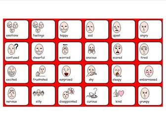 Emotions and Feelings Symbol and Word Grid - SEN or LA
