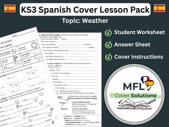 KS3 Spanish Cover Lesson- Weather (El tiempo)