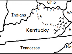Kentucky - Printable handout with map and flag | Teaching Resources