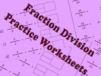 Fraction Division - Practice Worksheets