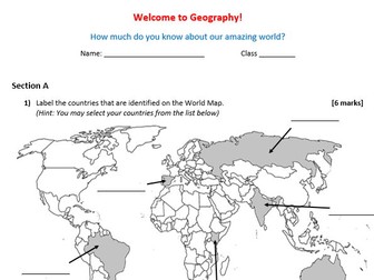 Geography Initial Knowledge and Skills Base Assessment