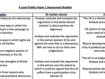 AQA Politics Paper 1 Assessment Booklet