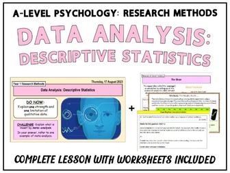 A-Level Psychology - KINDS OF DATA: DESCRIPTIVE STATISTICS [Year 1 Research Methods]