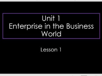 Unit 1 Level 2 Business Enterprise in the Business World