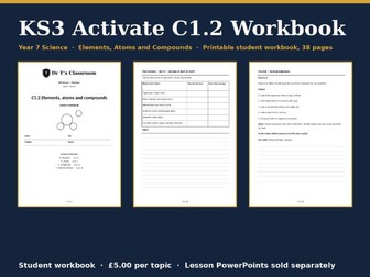 KS3 Activate C1.2 Elements, Atoms and Compounds Student Workbook