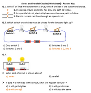 Series and Parallel Circuits - Worksheet | Distance Learning | Teaching