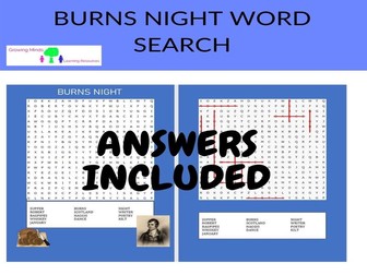 Burns Night Word Search
