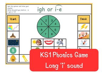 KS1 Year 1 Phonics Game Long i Sound igh i-e