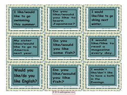 Like versus Would like Cards 4 Pages = 36 Cards