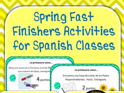 Spanish Fast Finishers activities for Spring! Printables, Bulletin Board