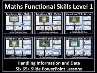 Handling Information and Data (Statistics) - PowerPoint LessonsBundle - Level 1 Functional Skills Maths